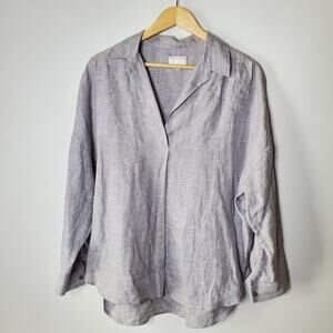 Witchery Grey 100% Linen pop over v-neck top in Excel. Condition